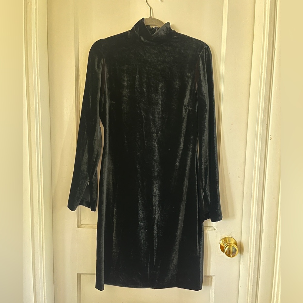Ralph Lauren Purple Label velvet turtleneck midi dress